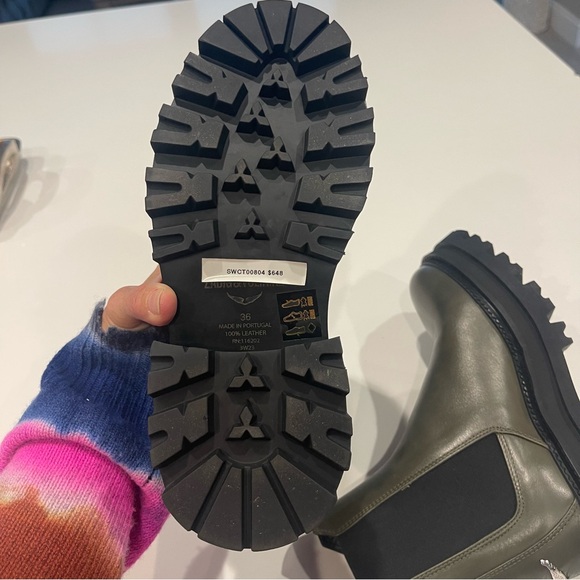 Zadig & Voltaire Leather Chelsea Combat boots in Military new - Picture 8 of 12